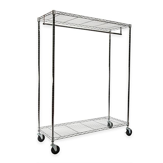 Extra-Wide Heavy Duty Garment Rack in Chrome