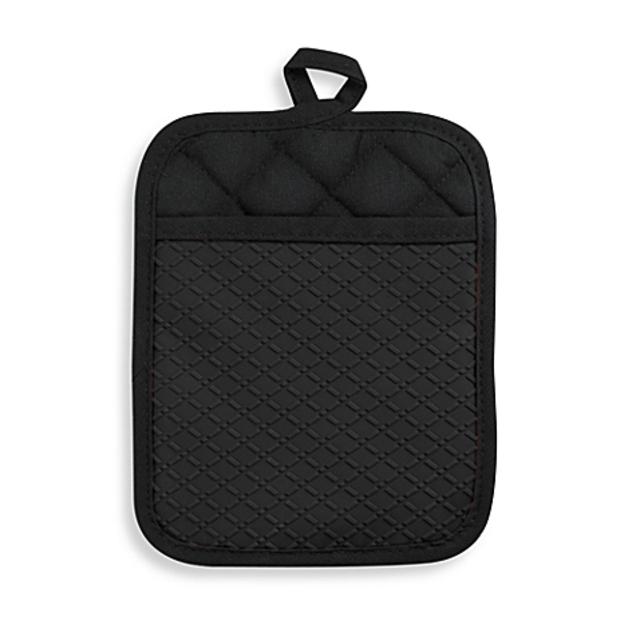 Silicone Quilted Pot Holder in Black