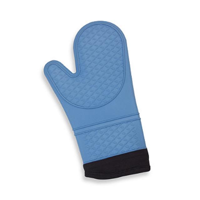 Silicone Quilted Oven Mitt in Blue