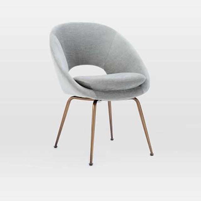 Orb Dining Chair - Individual, Worn Velvet, Mint