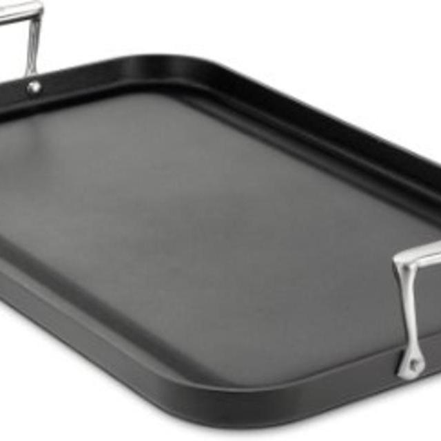 All-Clad 3020 Hard Anodized Aluminum Nonstick Double Burner Grande 13-Inch X 20-Inch Griddle Specialty Cookware, 20-Inch, Black