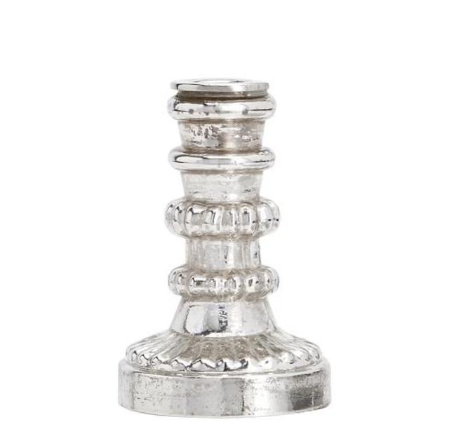 Antique Mercury Glass Taper Holder, Small