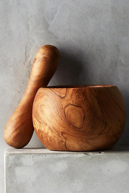 Swirled Teak Mortar & Pestle - Chocolate