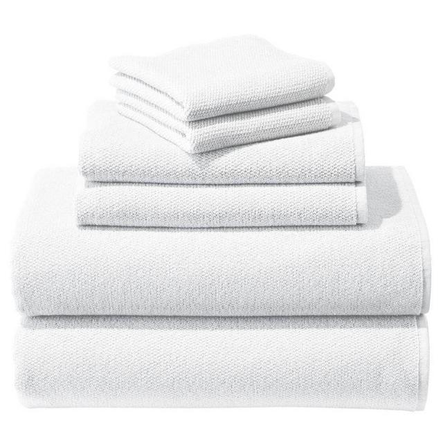 Organic Textured Cotton Towel Set White