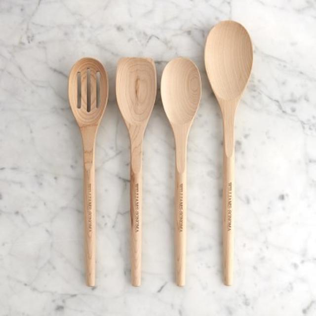 Williams Sonoma Maple Wood Spoons, Set of 4