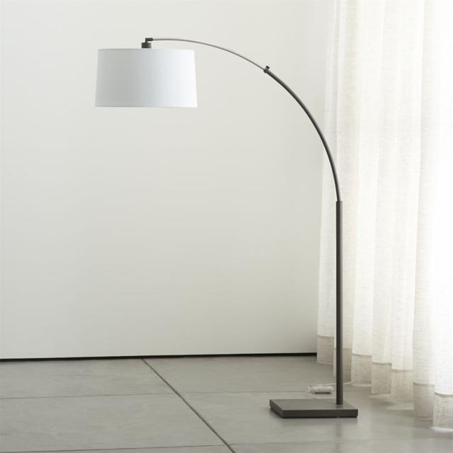 Dexter Arc Floor Lamp with White Shade