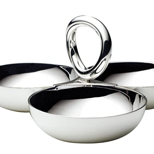 Christofle Vertigo Small 3-Part Silver Appetizer Dish