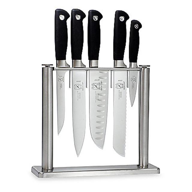 Mercer® Genesis Six-Piece Knife Set with Glass Block