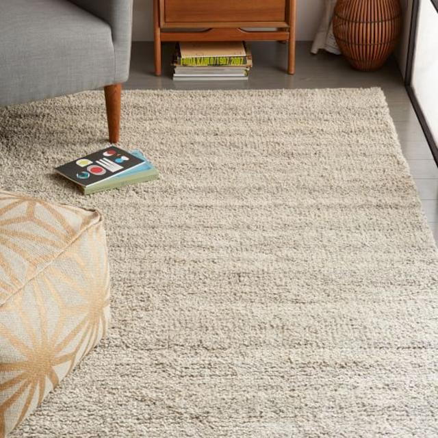 Steven Alan Oatmeal Wool Shag Rug SIZE 5' X 8'