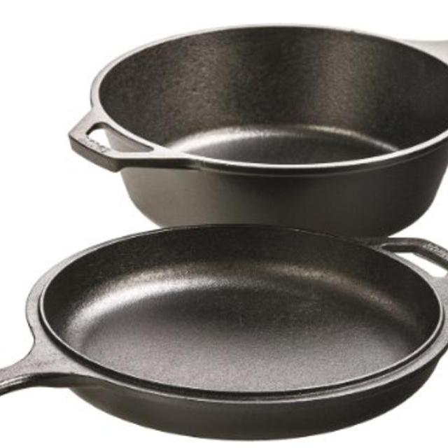 Lodge LCC3 Pre-Seasoned Cast-Iron Combo Cooker, 3-Quart