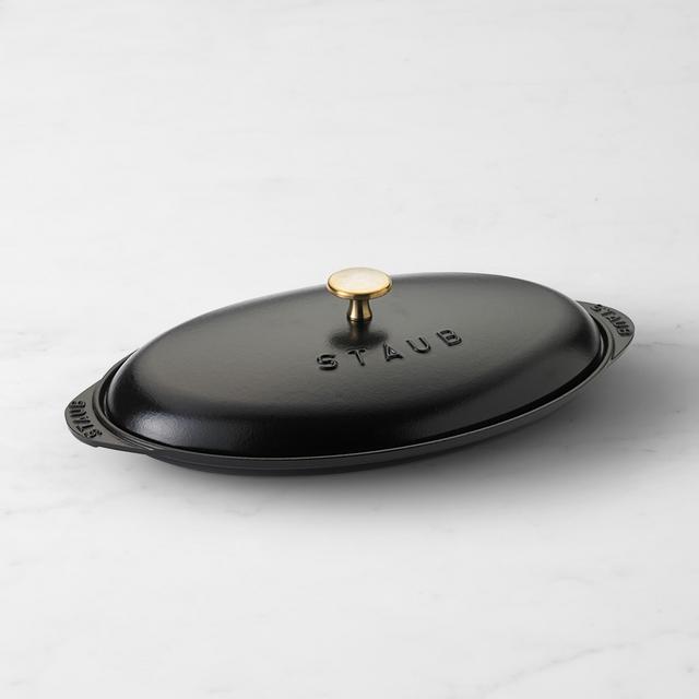 Staub Enameled Cast Iron Fish Plate with Lid