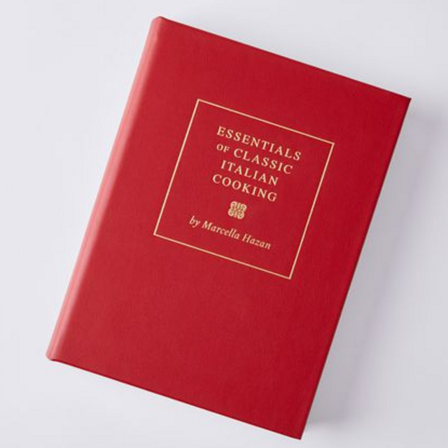 Essentials of Classic Italian Cooking Cookbook (Leather Bound)