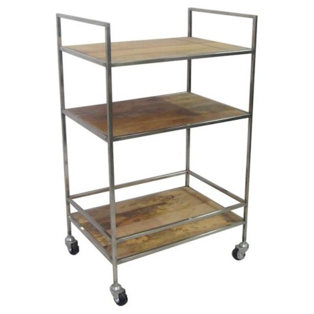 Threshold™ Wood and Nickle Bar Cart