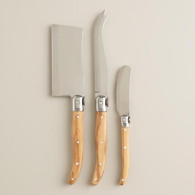 Olivewood 3-Piece Cheese Knife Set