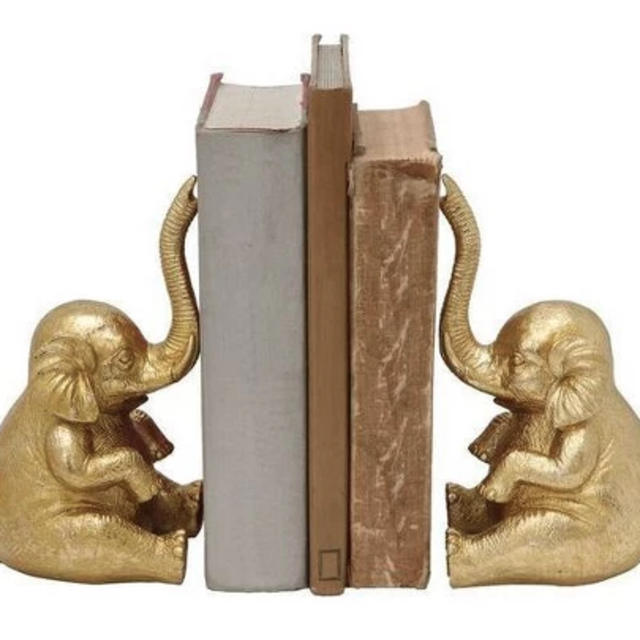 Elephant Bookends - Gold - 3R Studios