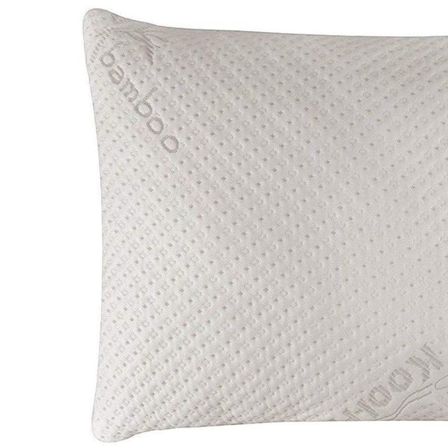 Snuggle-Pedic Ultra-Luxury Bamboo Shredded Memory Foam Pillow Combination With Adjustable Fit and Zipper Removable Kool-Flow Breathable Cooling Hypoallergenic Pillow Cover (Queen)