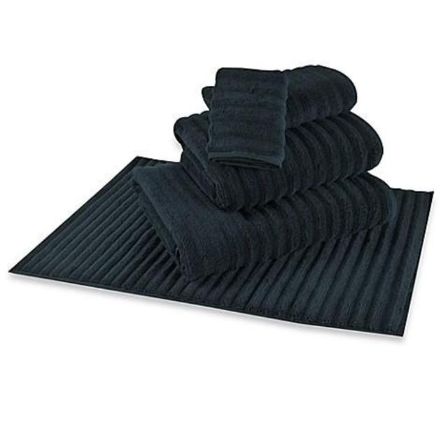 Turkish Ribbed Hand Towel in Denim Blue