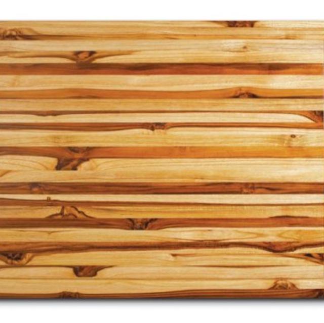 Proteak Rectangular Cutting Board, 24" x 18" x 1-1/2" with Hand Grip and Juice Canal