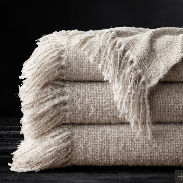 RH | ALPACA BOUCLÉ WEAVE THROW | Dune