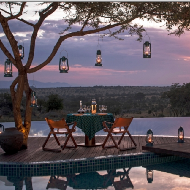 Candlelit Watering Hole Dinner for Two - Watch out for Lions!