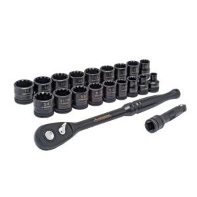 3/8 in. Drive SAE & Metric Universal Socket Wrench Set (20-Pieces)