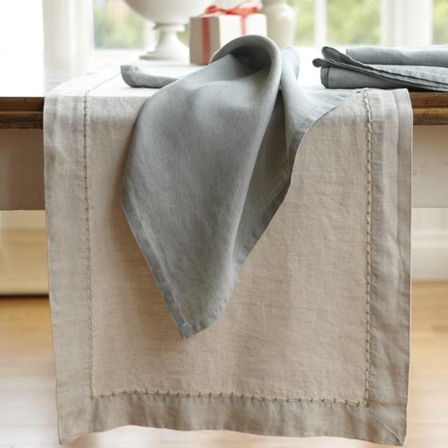 Washed Linen Table Runner - FLAX
