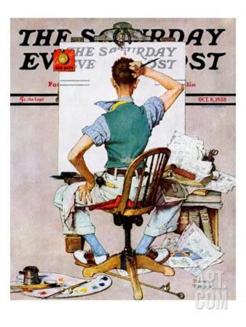 "Blank Canvas" Saturday Evening Post Cover, October 8,1938 Giclee Print by Norman Rockwell at Art.comMenu IconSearch IconArt.com LogoHelp IconChat iconFavorite iconUser iconShopping cart iconHelp IconUser icon