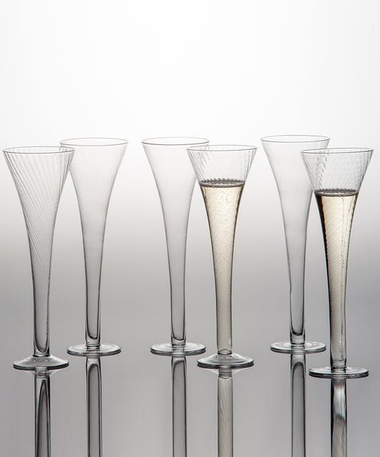 Champagne Flute with Optic Detailing