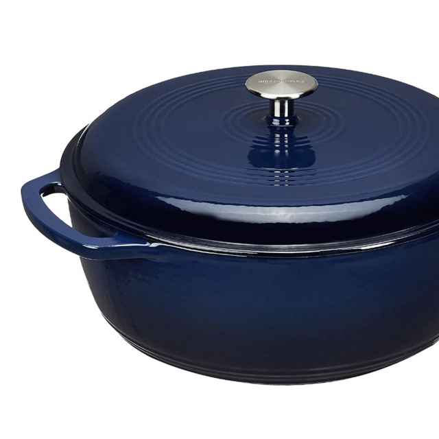 Enameled Cast Iron Covered Dutch Oven, 6-Quart, Navy