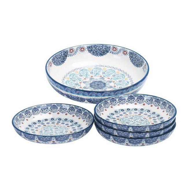 Chuckanut 5 Piece Blue Talavera Dining Bowl Set