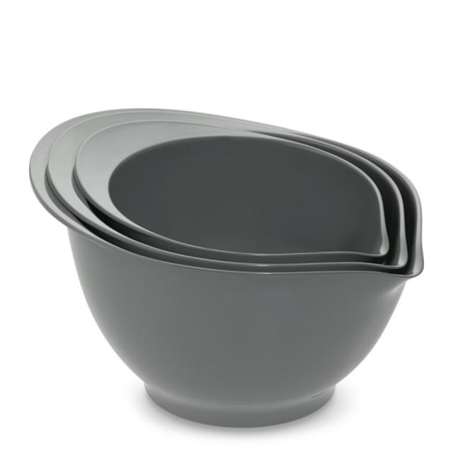 Grey Melamine Bowls, Set of 3