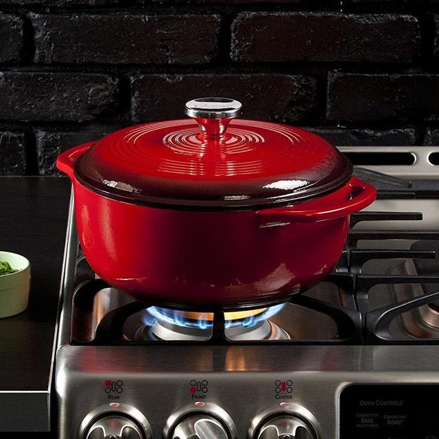 Lodge EC4D43 Enameled Cast Iron Dutch Oven, 4.6-Quart, Island Spice Red