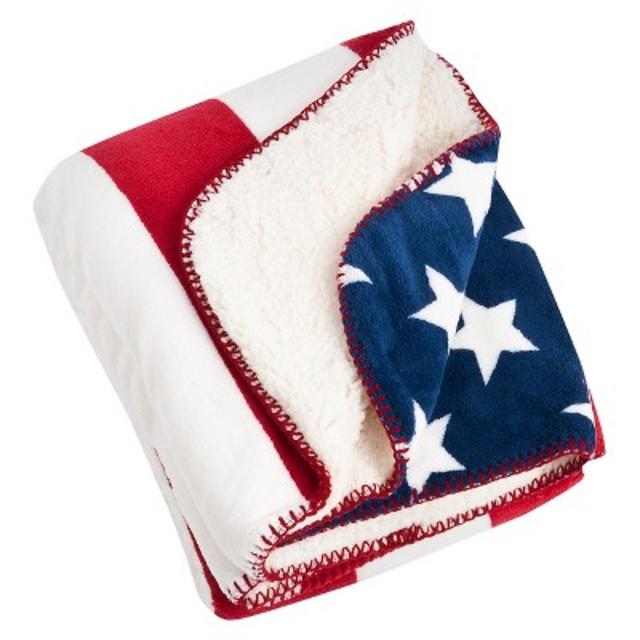 Target - Red Us Flag Design Sherpa Throw (50"X60")