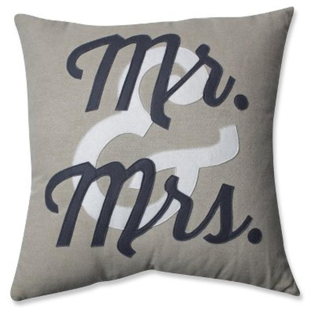 Target - Pillow Perfect Mr & Mrs Throw Pillow - 18"x18" - Black