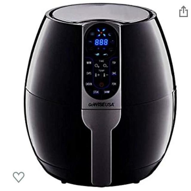 GoWISE USA 3.7-Quart Programmable Air Fryer with 8 Cook Presets, GW22638 - Black