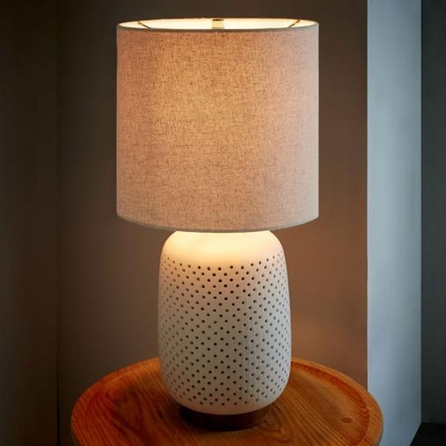 Pierced Ceramic Table Lamp