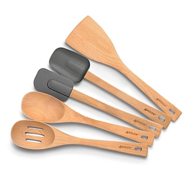 Anolon 5-Piece Beechwood Kitchen Tool Set