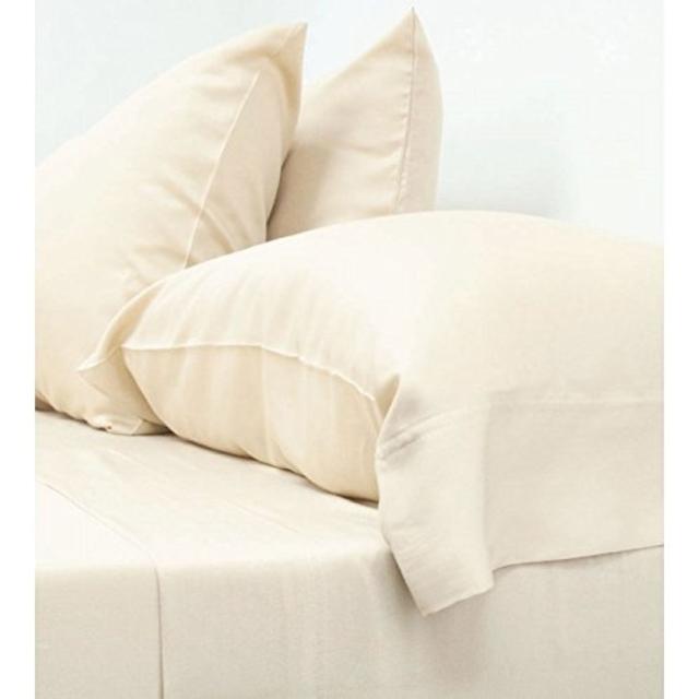 Cariloha Crazy Soft Classic Split King Sheets - 4 Piece Bed Sheet Set - 100% Viscose From Bamboo - Lifetime Guarantee (Split King, Ivory)