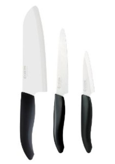 Kyocera Advanced Ceramic Revolution 3-Piece Ceramic Knife Set-( Includes 6-inch Chef's Knife, 5-inch Micro Serrated Knife and 3-inch Paring Knife )