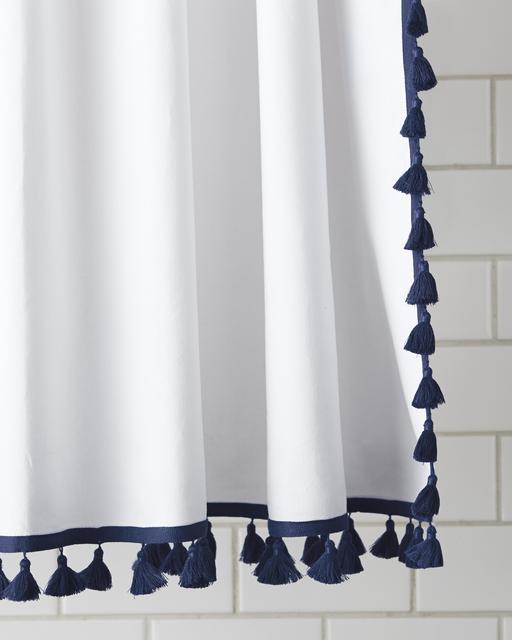 French Tassel Shower Curtain (Navy)