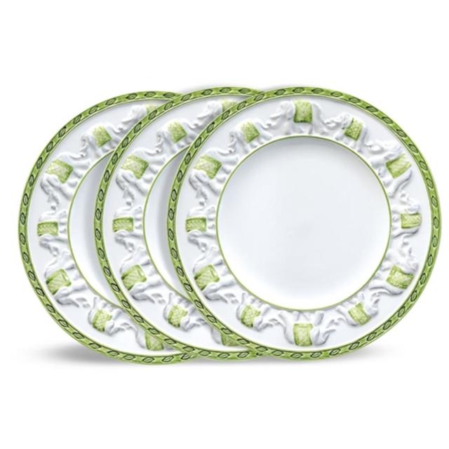 GREEN ELEPHANT SALAD/DESSERT PLATES, SET OF SIX