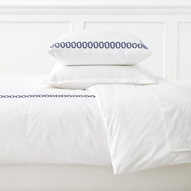 Savoy Links Embroidered Sheet Set (Size: Queen Color: Navy)