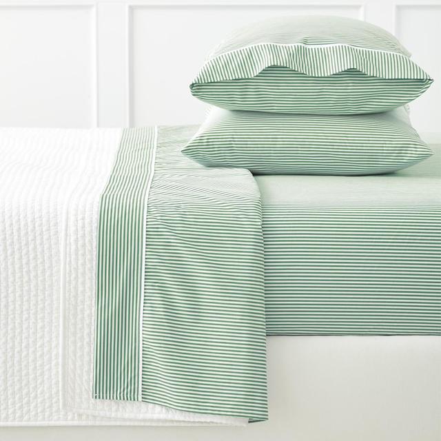 Oxford Stripe Sheet Set (Size: Queen Color: Palm Green)