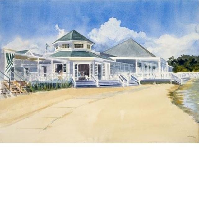 Shenorock Shore Club Print, by Holly Meeker Rom (17" x 23" including 1" white border all around image is 15"x21" full color)