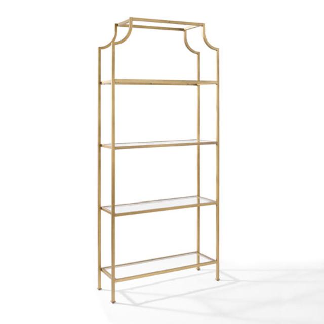 Crosley Furniture Aimee Gold Glass Etagere