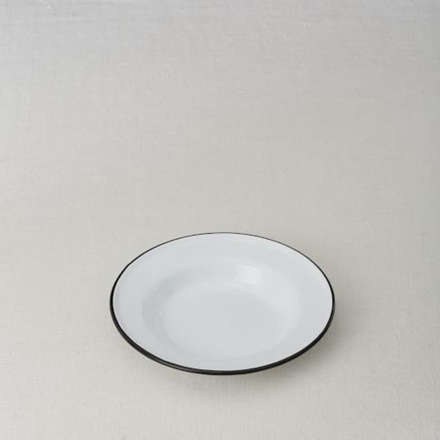 Enamelware Dinnerware, Black, Salad Plates, Set of 4