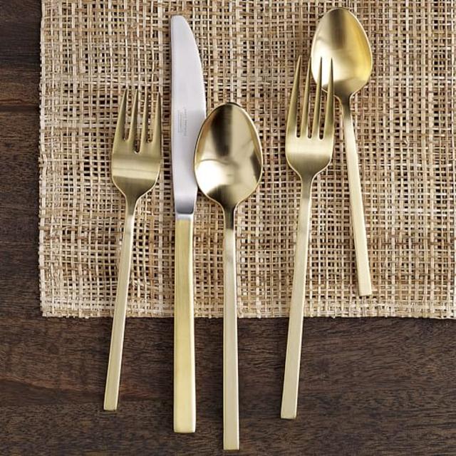 Gold Flatware, 4 Place Settings