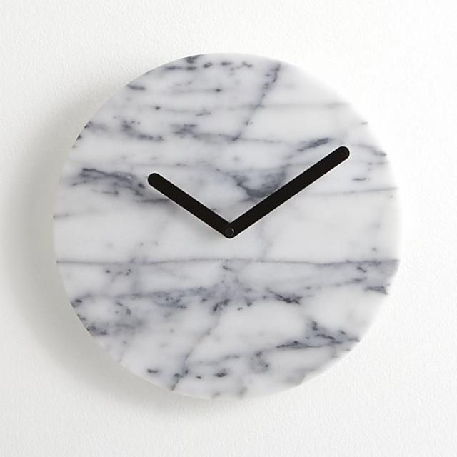 White Marble 12" Clock
