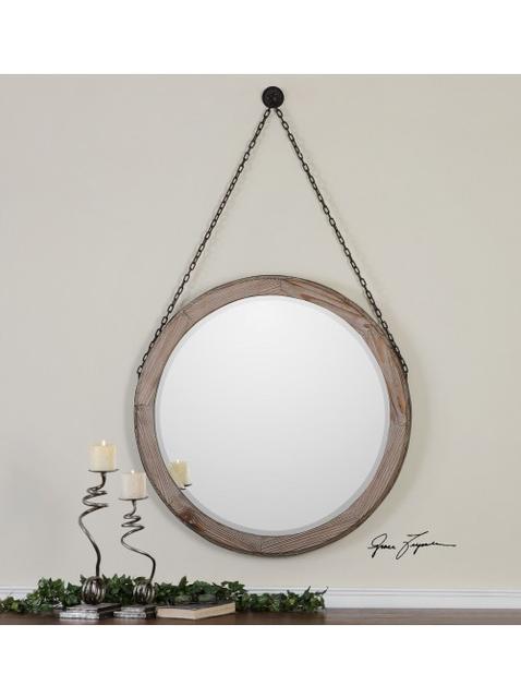Sandoval Round Wood Mirror