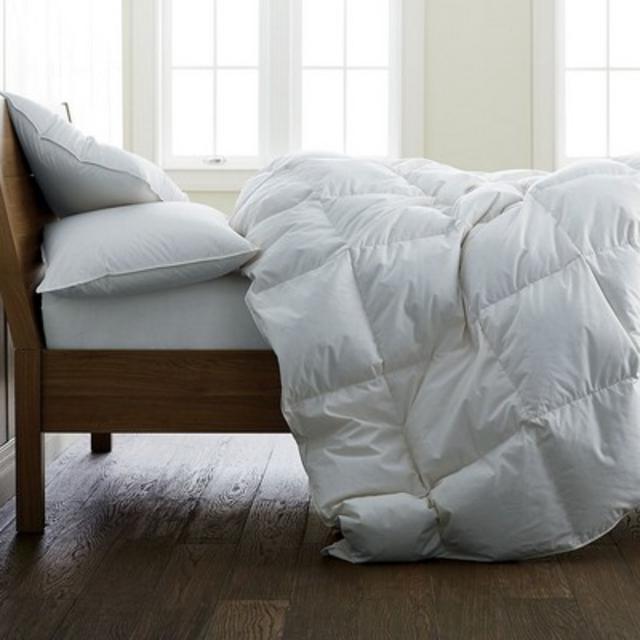 Organic Cotton Down Comforter, Medium Warmth, Full, White